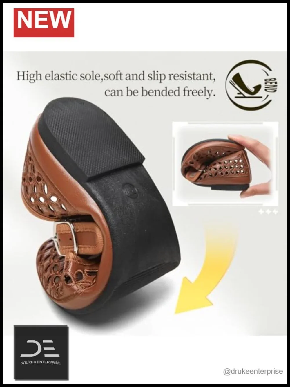 Perforated Mary Jane Flats with Memory Foam Insole, Adjustable Buckle Strap,